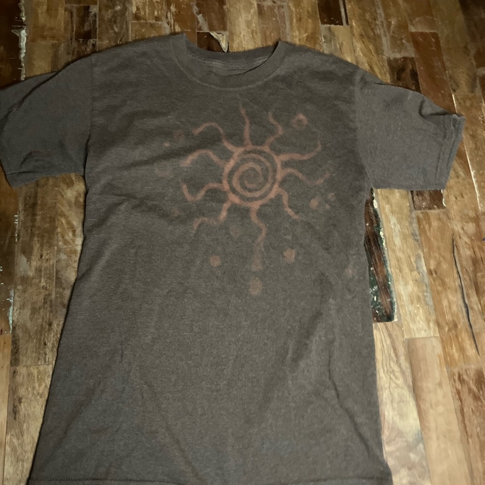 Brown Bleach Sun print Tee